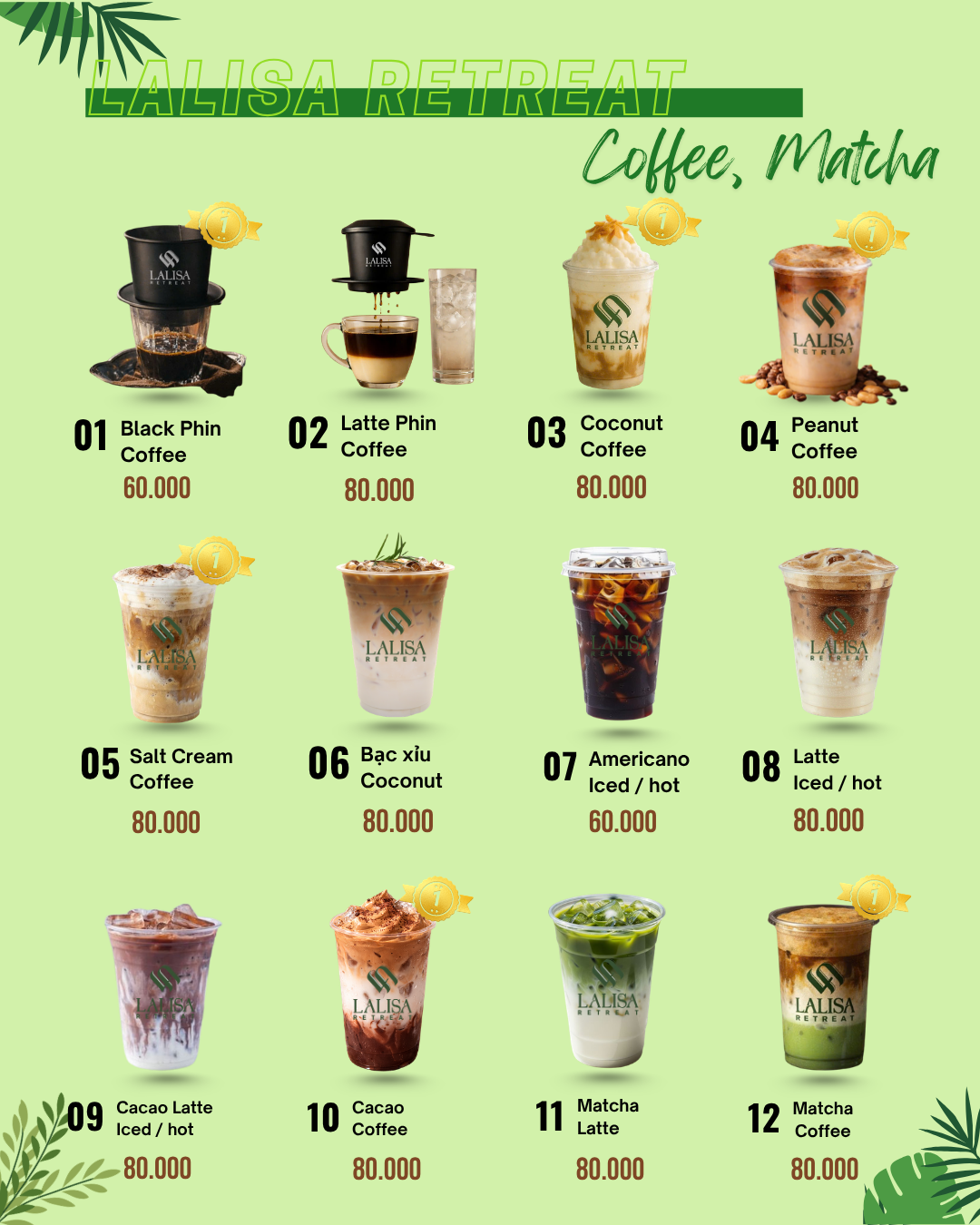 Menu đồ uống tại Lalisa Retreat