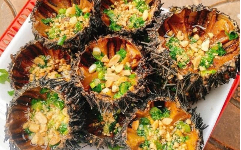 Nhum biển nướng mỡ hành